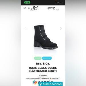 Bos. & Co. Indie Black Suede Heeled Boots